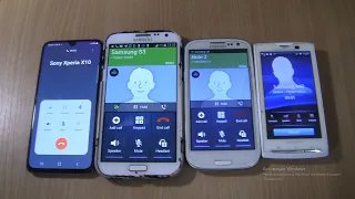 Incoming call&Outgoing call at the Same Time Samsung A40+S3+Note 2+Sony Xperia X10