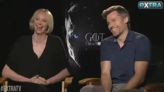 Gwendoline Christie and Nikolaj Coster-Waldau Talk Baths