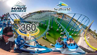 VR 360 Wave Breaker The Rescue Coaster On Ride Ultra HD 5K POV SeaWorld San Antonio 11-15-2020