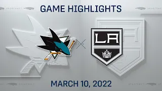 NHL Highlights | Sharks vs. Kings - Mar. 10, 2022