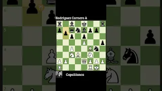 Vintage Chess Masterpiece: Capablanca vs. Rodriguez Carnero (1941) 🌟  #chess #youtubeshorts