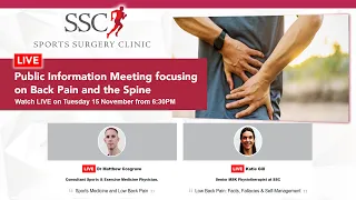 LIVE: Public Information Meeting focusing on Back Pain and the Spine