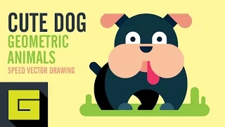 How to draw a dog, Speed Drawing, Adobe Illustrator Tutorial