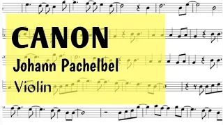CANON in D SLOW Violin Sheet Music Backing Track Play Along Partitura