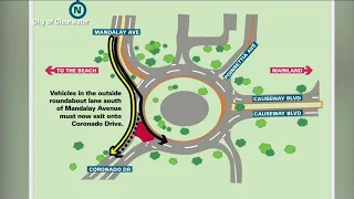 Drivers begin to navigate changes to traffic patterns at Clearwater Beach roundabout