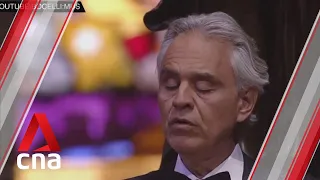 Italian tenor Andrea Bocelli sings from empty cathedral in Milan