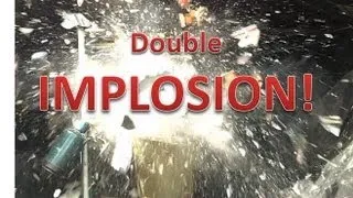 Burning TV Double Vacuum Implosion