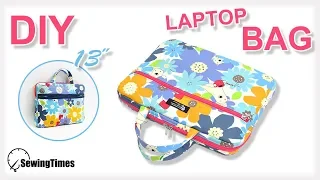 DIY Slim Laptop Bag 13″ | 노트북 가방 만들기 | How to make laptop case with outside pocket [sewingtimes]