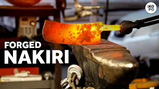 18 years old forging a Nakiri Knife || Making a japanese chef's knife