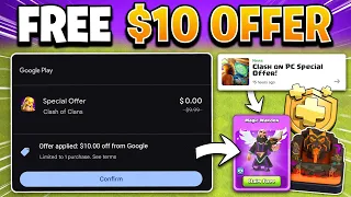 Get FREE Scenery, Skins & Gold Pass with Google 10$ Special Offer in Clash of Clans