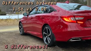 DIFFERENCES BETWEEN THE 1.5t and 2.0t ACCORD SPORT