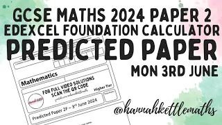 GCSE Maths Predicted Paper Edexcel Foundation Calculator 3rd June 2024 | GCSE Maths Revision