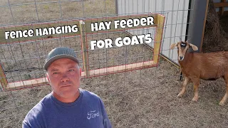 How To Build A Fence Hanging Hay Feeder For Goats. DIY. Kiko Goats
