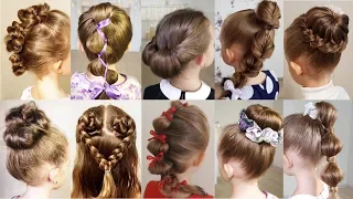 10 cute 1-MINUTE hairstyles for busy morning!  Quick & Easy Hairstyles for School!