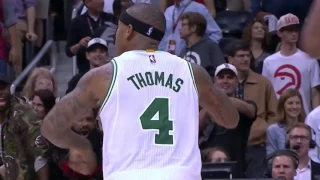 Isaiah Thomas makes 3 clutch shots with a Game Winner Against Hawks