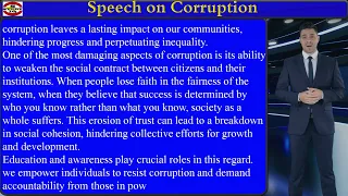 speech on corruption in english |international anti corruption day speech | corruption day speech |