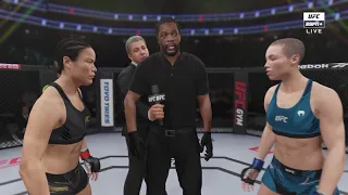 Gameplay UFC 4 | Zhang Weili vs. Rose Namajunas | Full Fight & Highlights - Apr. 24