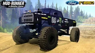 Spintires: MudRunner - FORD F650 PowerHouse Trial Track Through the Obstacles