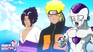 BLACK NARUTO AND SASUKE!? Frieza Reacts To Goku vs Naruto Rap Battle 3!