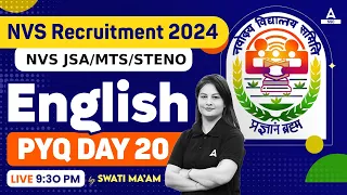 NVS Non Teaching Classes 2024 | NVS NonTeaching English Previous Year Question Paper by Swati Mam 20