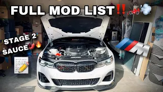 FULL MOD LIST ON MY STAGE 2 TUNED BMW M340I‼️ *EVERYTHING I GOT DONE*🔥