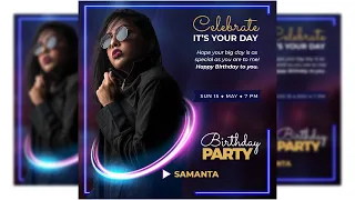 Birthday flyer | How to design a birthday flyer in photoshop | Photoshop Tutorial