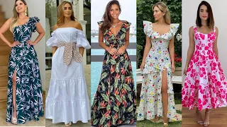 Ideas de diseño de vestidos estampados florales 2022 | hermosos vestidos elegantes