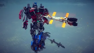 Optimus Prime Destroyed by Kinetic Drill Missile | Besiege