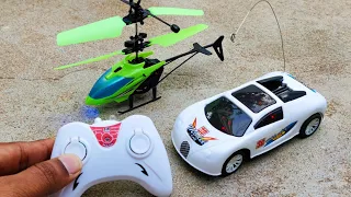 3d lights rc car and mini rc helicopter unboxing - caartoy
