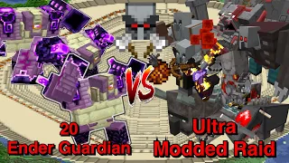Minecraft |Mobs Battle|20 Ender Guardian (L_Ender 's Cataclysm) VS Ultra Modded Raid