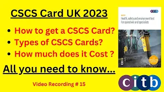 How to get CSCS Card UK | CSCS Card Cost | CiTB Test 2023 | CSCS Test UK 2023 | CSCS Card UK