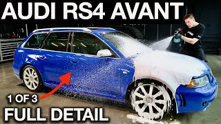 First Wash Audi RS4 Avant Wagon RARE Nogaro Blue Full Detail!