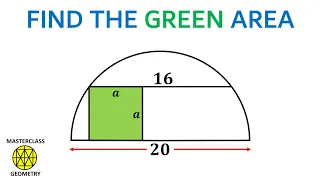 area square in semi circle | semi circle | semi cricle | geometry problems | Masterclass Geometry