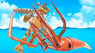 We Fed Freddy to the Giant Squid for the Clickbait in Animal Revolt Battle Simulator Multiplayer!