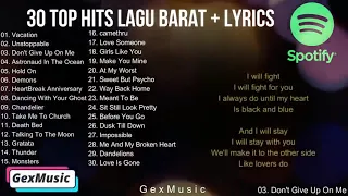 30 Top Hits Lagu Barat   Lyrics Spotify Playlist ( NO ADS )