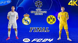 FC 24 - Real Madrid vs Dortmund Ft Ronaldo,Lewandowski - Champions League Final | PS5*(4K 60FPS)