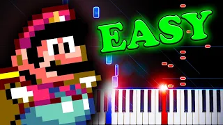 Athletic Theme (from Super Mario World) - EASY Piano Tutorial