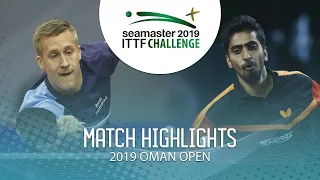 Mattias Falck vs Sathiyan Gnanasekaran | 2019 ITTF Challenge Oman Open Highlights (1/2)