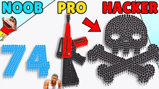 CHOP got OP GUN in CROWD NUMBERS 3D | NOOB vs PRO vs HACKER with SHINCHAN FRANKLIN