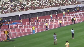 【2022関東インカレ】女子1部・100mハードル決勝/1着：玉置菜々子（国士大）13秒37　2着：田中きよの（駿河台大）13秒38　3着：本田怜（順大）13秒608