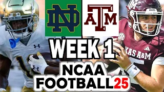 Notre Dame at Texas A&M - Week 1 Simulation (2024 Rosters for NCAA 14)