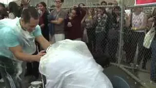 Dr. Marmor hit with pie at Pep Rally 2014