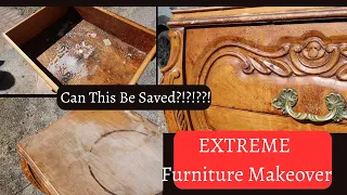 Can I Save This?!?! Unbelievable Furniture Makeover Transformation!