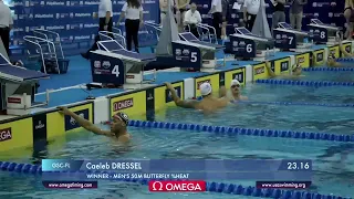 Michael Andrew & Caeleb Dressel at Phillips 66 International Team Trials - Men's 50m Fly Prelims