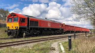 DB 66044 66156 6H52 Dowlow - Ashburys @ Buxton Urs FT 044 Engine Start Up 26/4/24