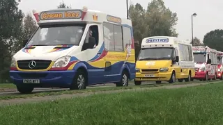 RE UPLOAD Guinness World Record largest ice cream van convoy Tuesday 16th October 2018