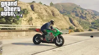 Grand Theft Auto V (Bati 801RR Bike) Bati Green Color Bike Drive With Helmet - GTA 5 Fast Bike - HD