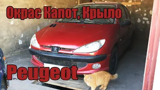 Покраска Peugeot в гараже. В зеркало!
