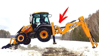 На что способен экскаватор JCB. Трюки на тракторе экскаваторе погрузчике. JCB йога