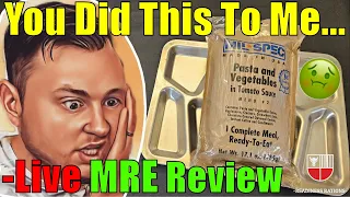 Terrifying MRE Tasting LIVE 🔴 WILL I SURVIVE? 😨 MilSpec Ration Review (Meal Ready To Eat Test)